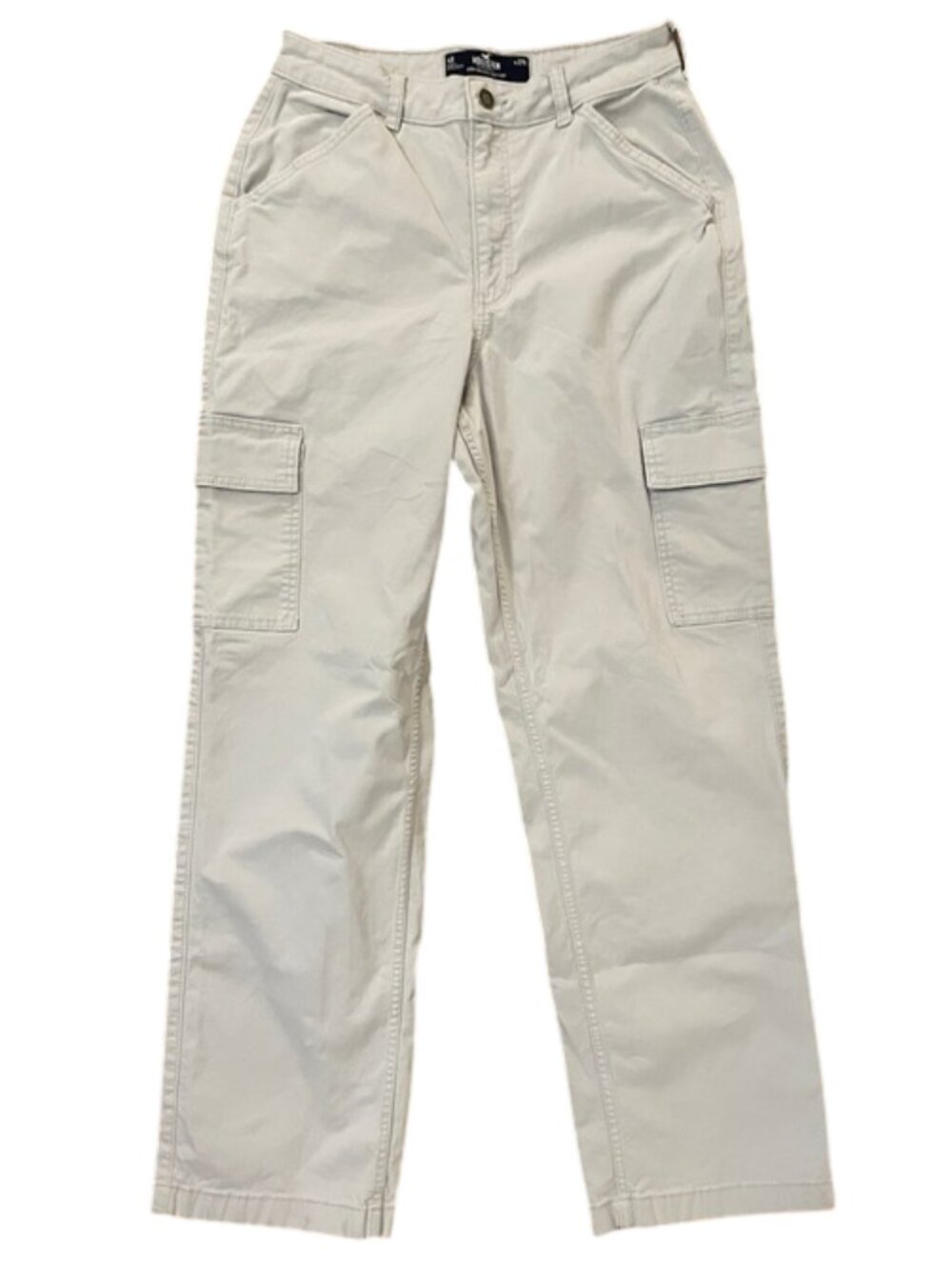 Hollister Ultra High-Rise Dad Pant Womens Sz 4R W27 Gray Cargo Stretch